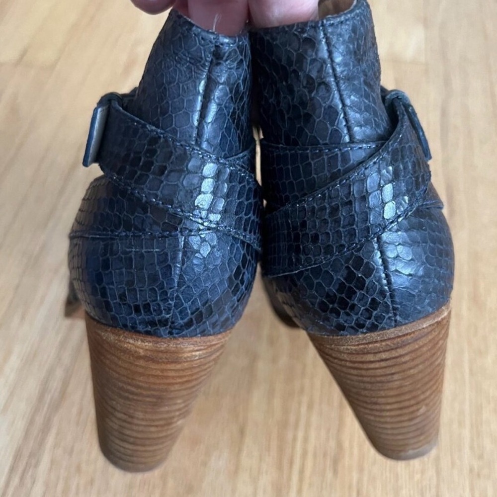 Boden Navy Snakeskin Ankle Boots - Picture 7 of 11